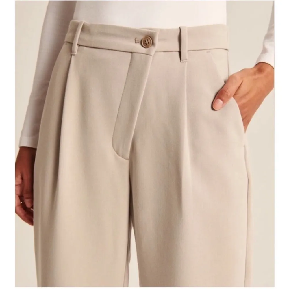 Abercrombie Tailored Relaxed High Rise Crossover Straight Pants Size L - Image 9