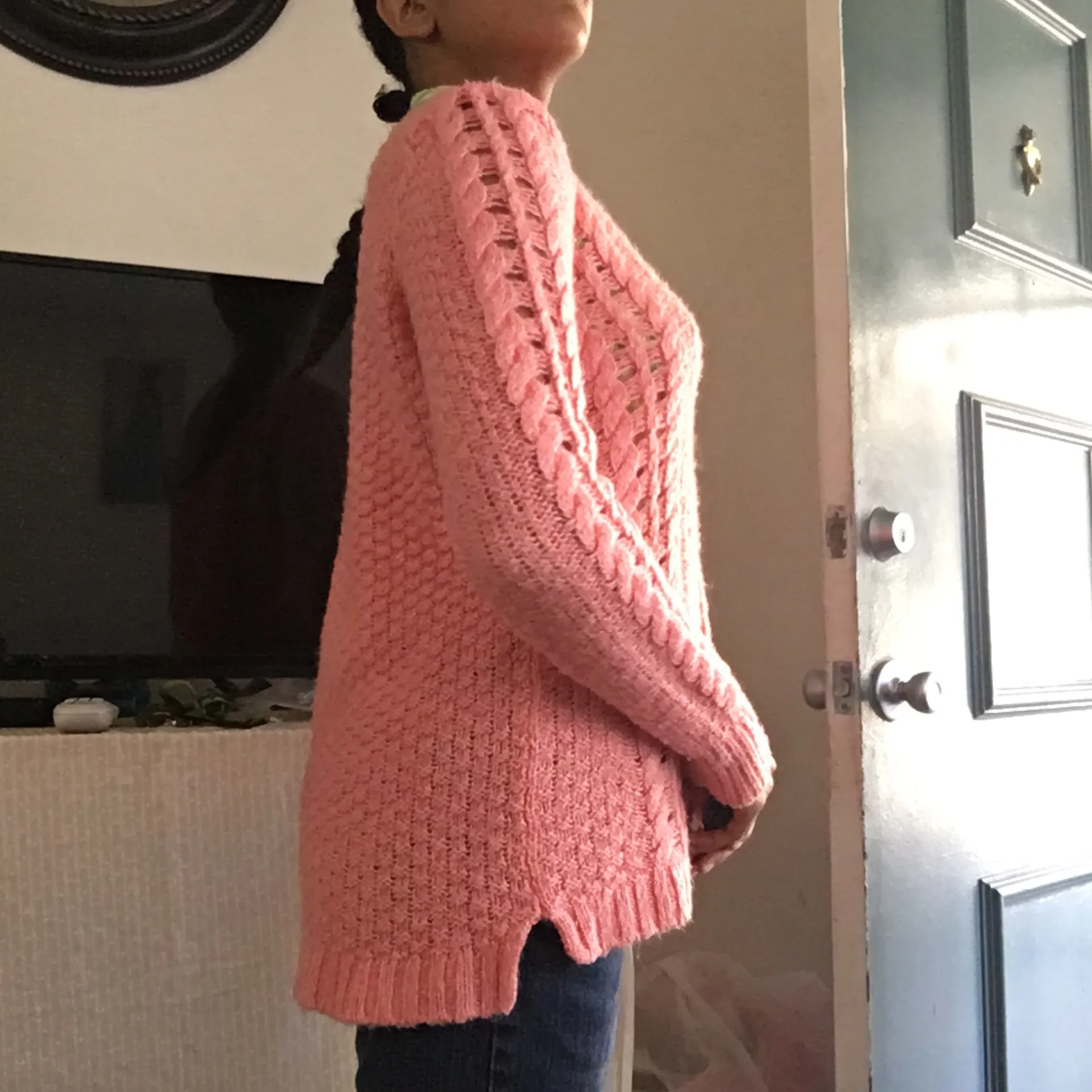Pink Cable Knit Sweater - Image 5