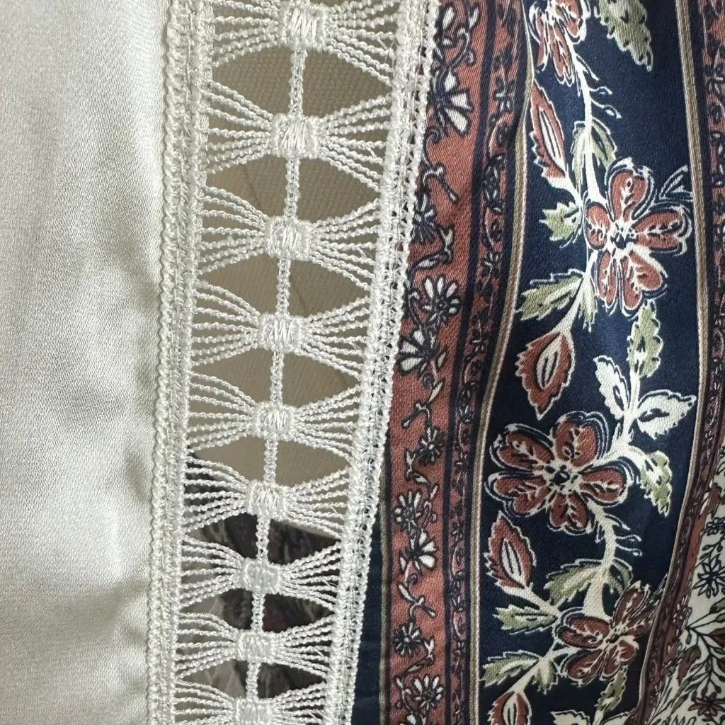 Free People Bohemian Nights Maxi Slip Dress Size Medium NWT Silky 70s Lace - Image 13