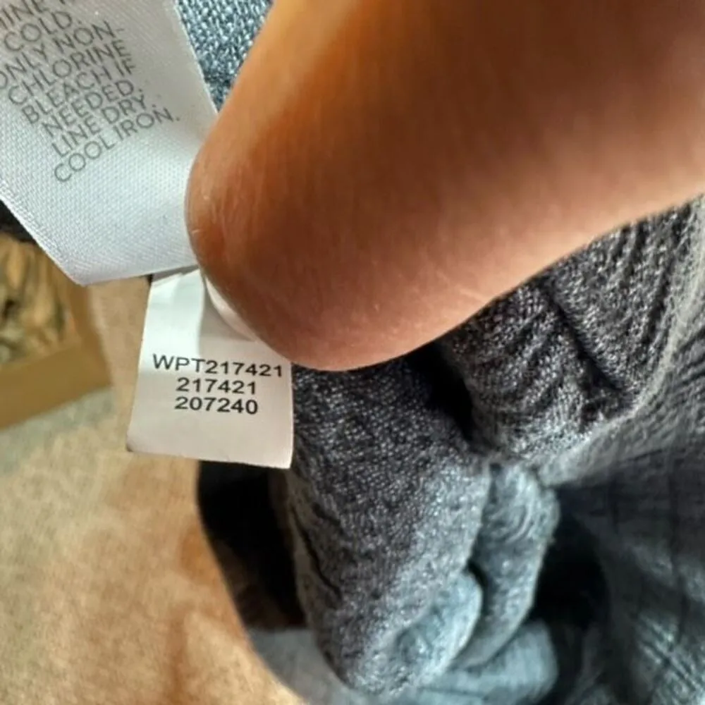 Pure Jill Women's Linen Blend Flat Front Crinkle Crop Pants Charcoal Gray Medium - Image 9