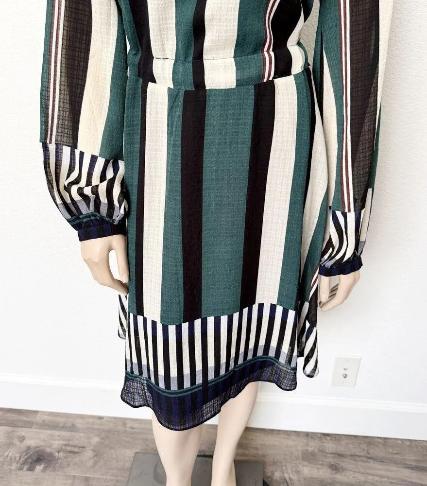 [Anthropologie] Sunday in Brooklyn Striped Green Leger Dress Long Sleeve Size XL - Image 7