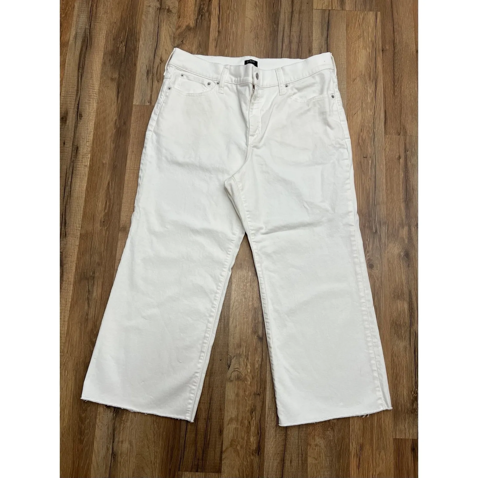 J.Crew Curvy wide-leg cropped jean in‎ all-day stretch Sz 33P | cotton - Image 2