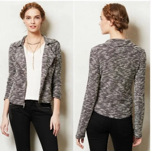 Anthro Saturday Sunday marled terry moto jacket - Image 2