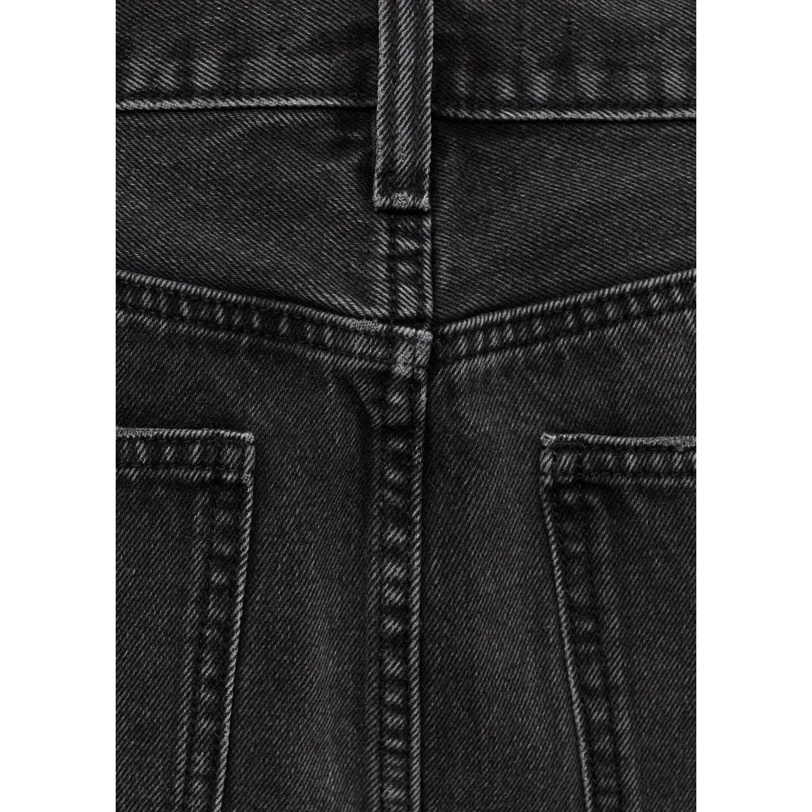 Mango Denim Miniskirt with Frayed Hem Elena Black Wash NWT Small - Image 9