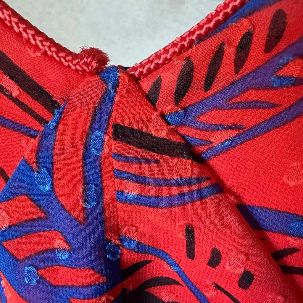 Alexis x Target Red Floral Midi Dress size 2X Handkerchief Hemline - Image 8