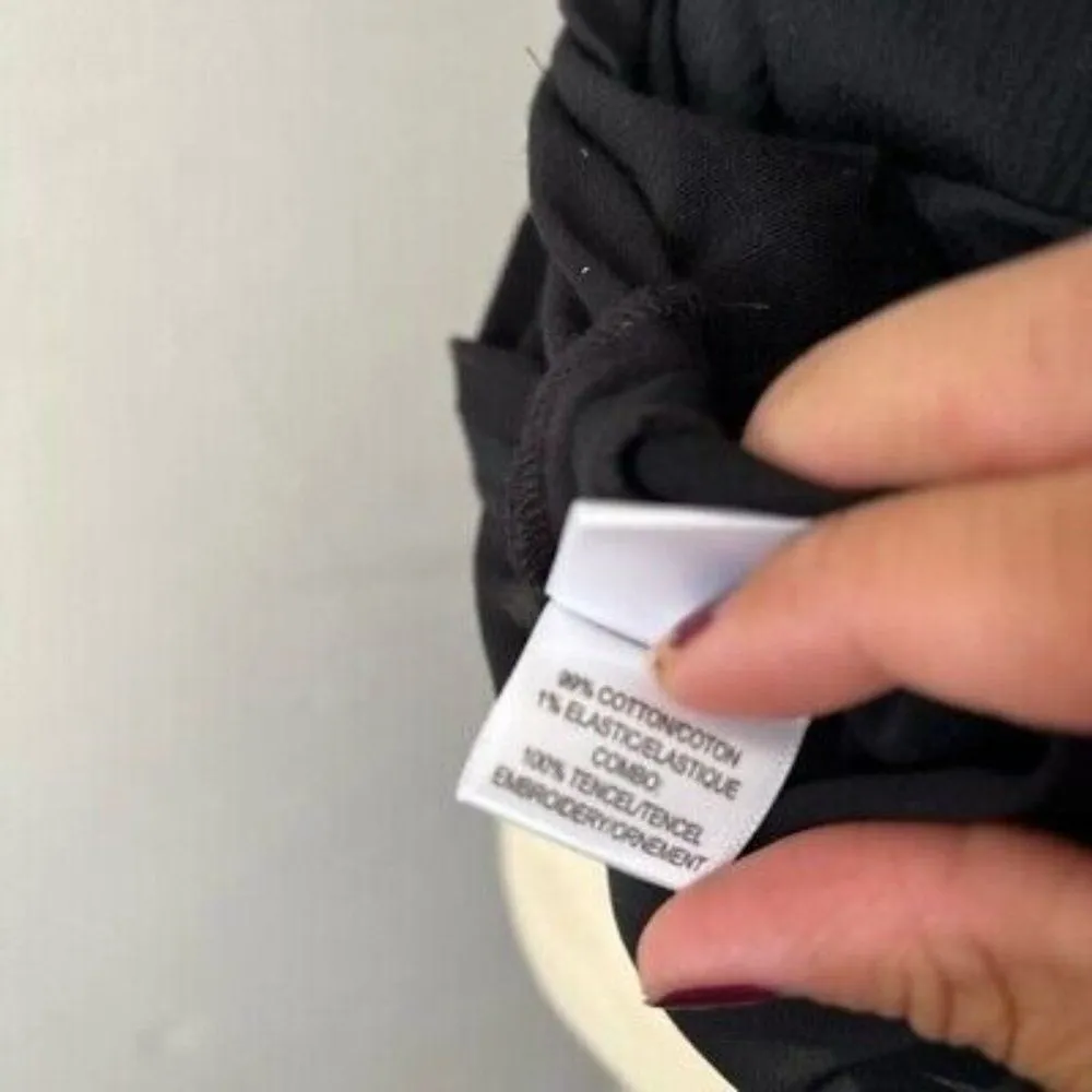 NWT Vera Wang Scoop neck Cotton Ruched Gathered Black Cocktail Dress Size 8 - Image 8