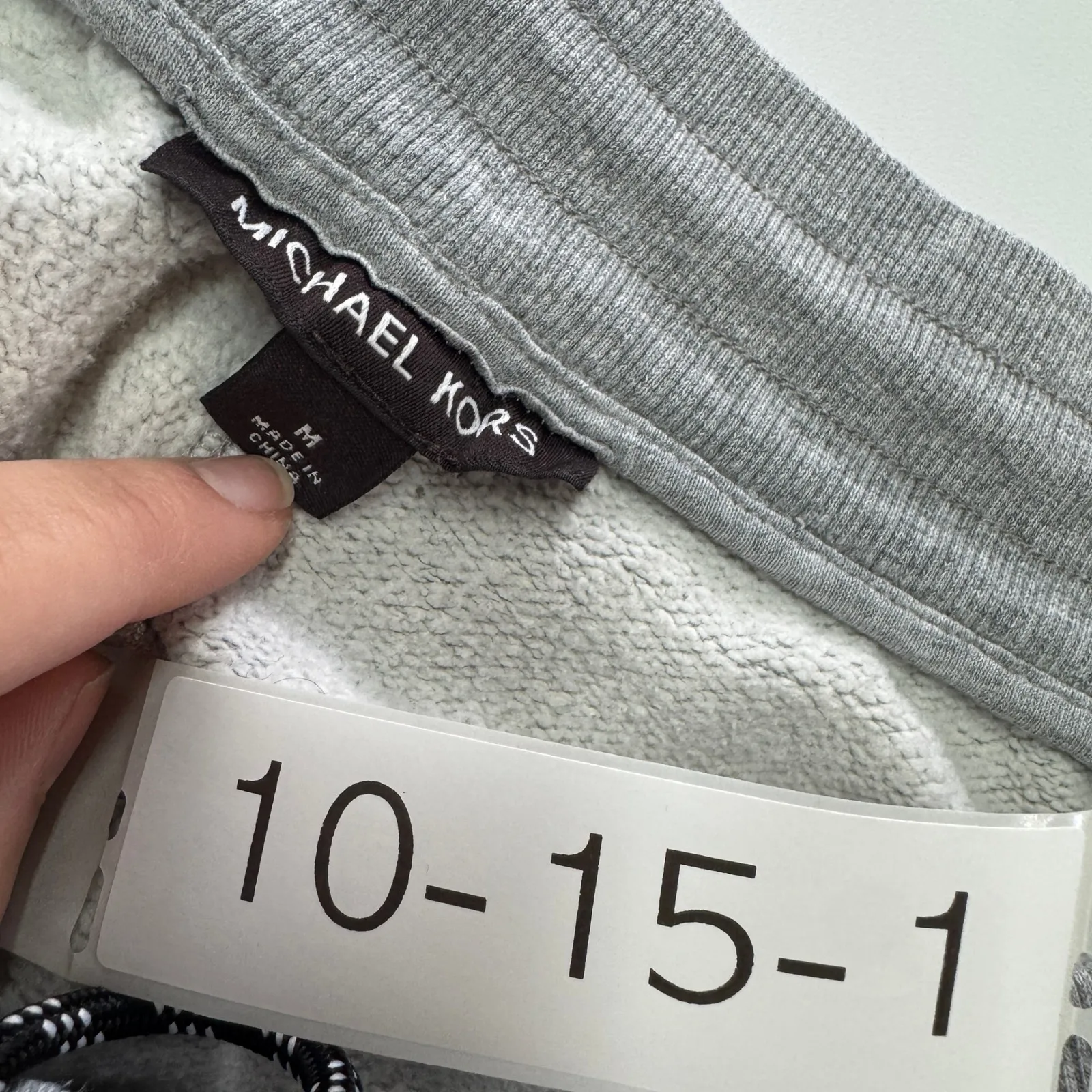 MICHAEL KORS Sweatpants Womens Medium Jogger Gray Logo Stripe Side Athletic‎ - Image 3