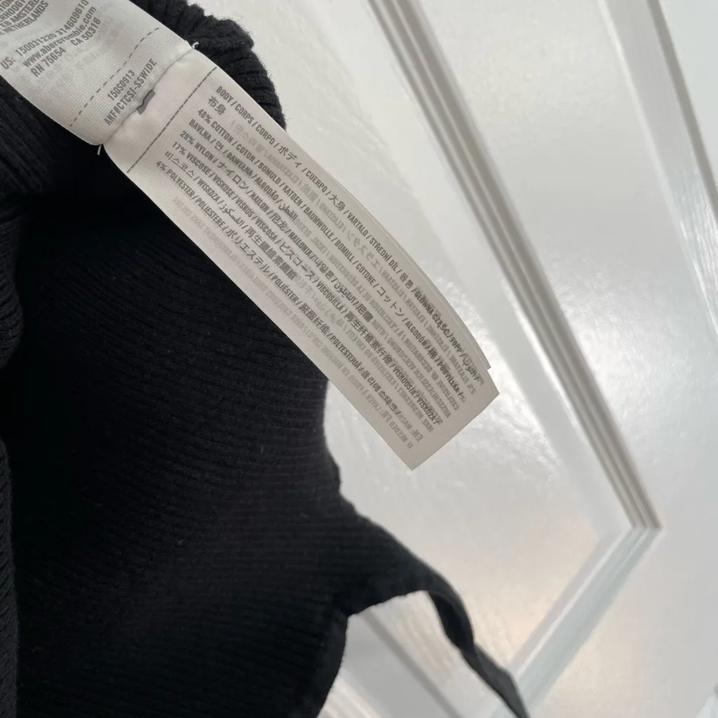 Abercrombie & Fitch Sweater Bodysuit S BlackKnit Long Sleeve Sweetheart Neck - Image 6