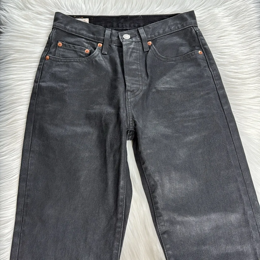 Levi’s Black Wax Coated Jeans - Image 3