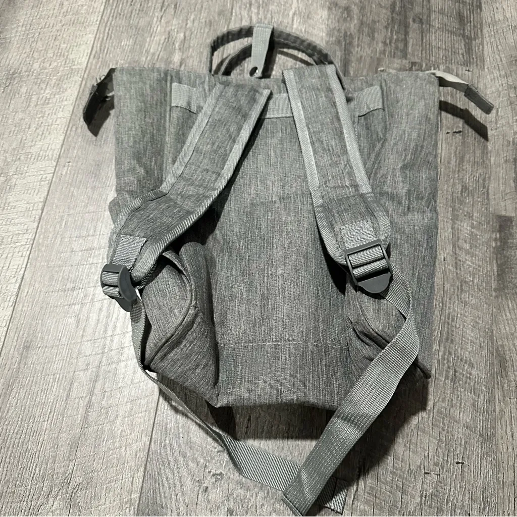 Grey Tote Bag Backpack pockets mini small storage work travel school party Gray - Image 3