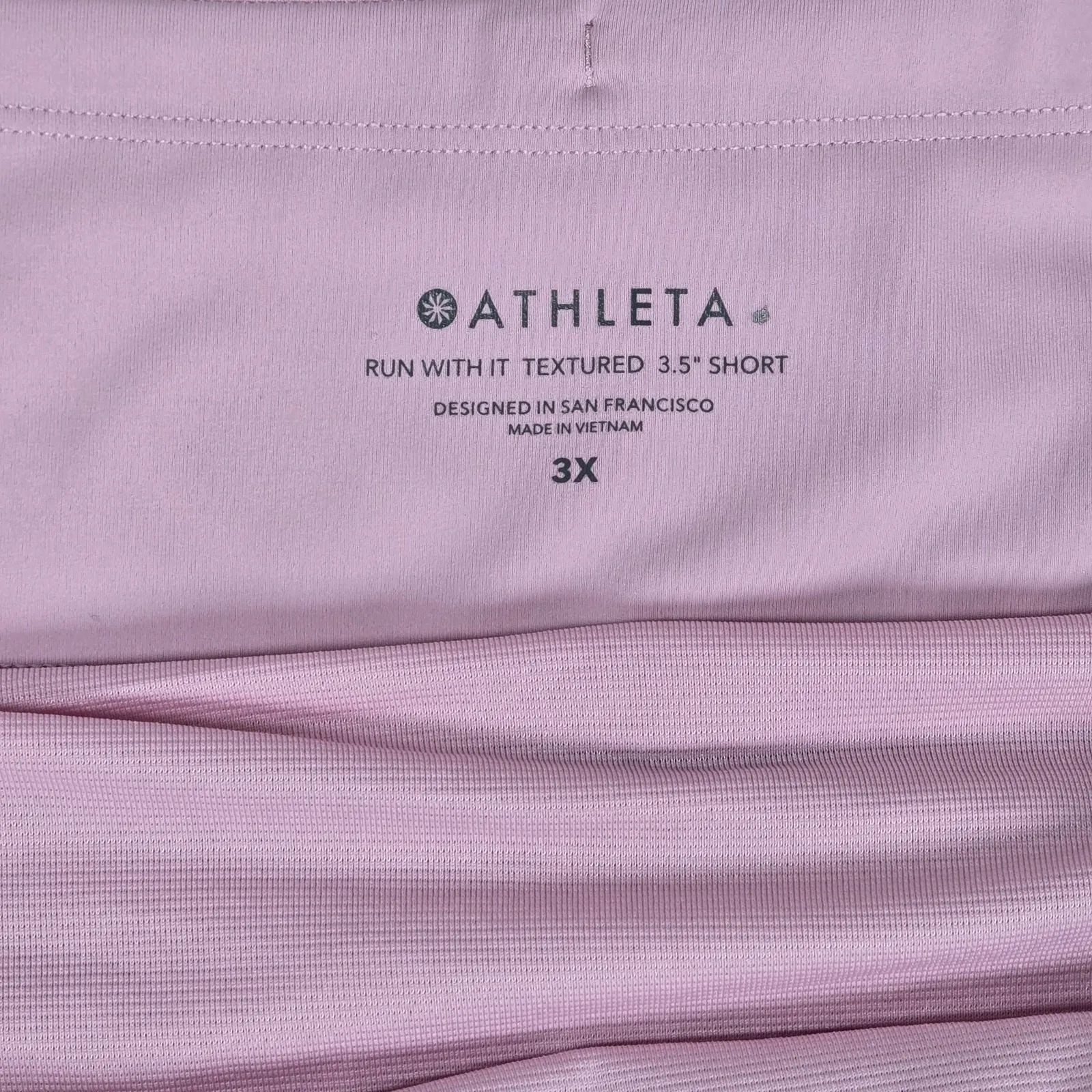 Athleta Run With It Textured 3.5"‎ Shorts in Space Dye Begonia 3X NWT - Image 4