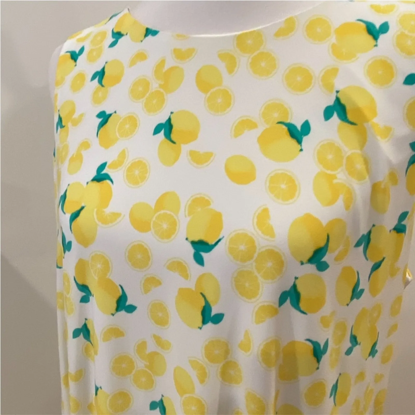 Pappagallo XL Dress Retro Stretch 60s Lemon Sheath Vacation Cruise Travel Casual Yellow - Image 5