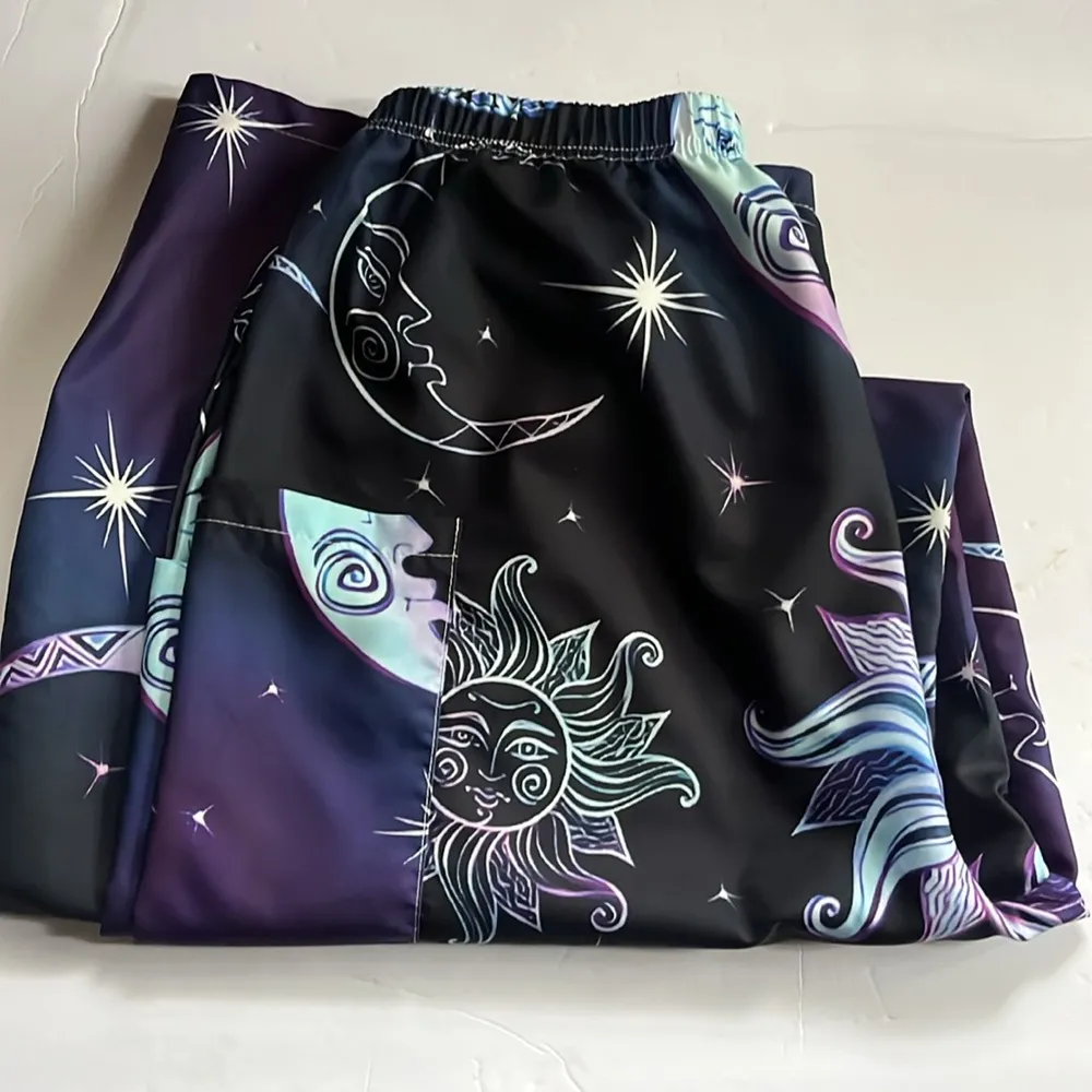 Moons 🌙Stars ✨in a purple into black all over the pant side pockets unisex Blue Size XL - Image 6