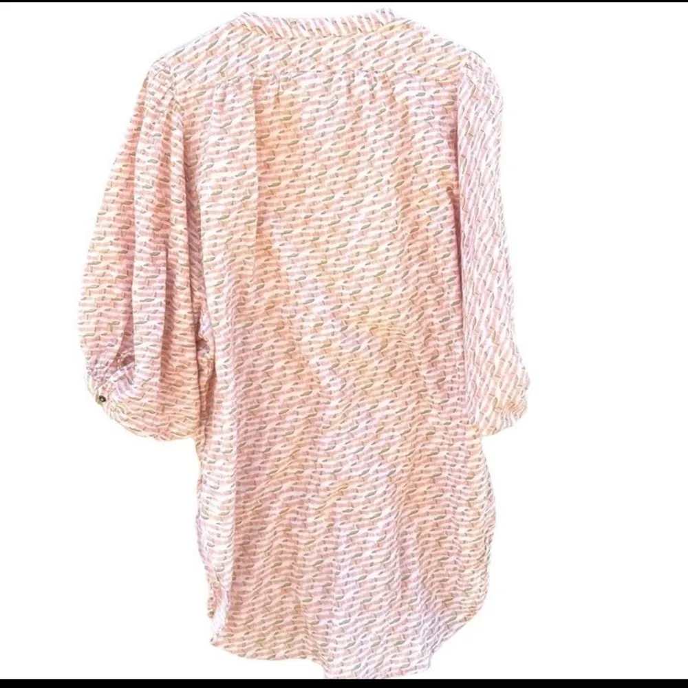 Anthropologie Maeve XS balloon sleeve yarn dyed coral pattern cotton- DEFECT - Image 3