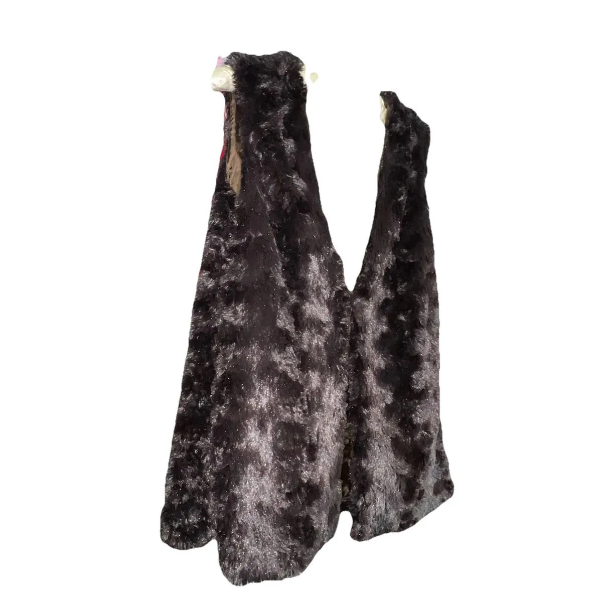 Massini Women Faux Fur Vest Brown Sleeveless Size Small - Image 2