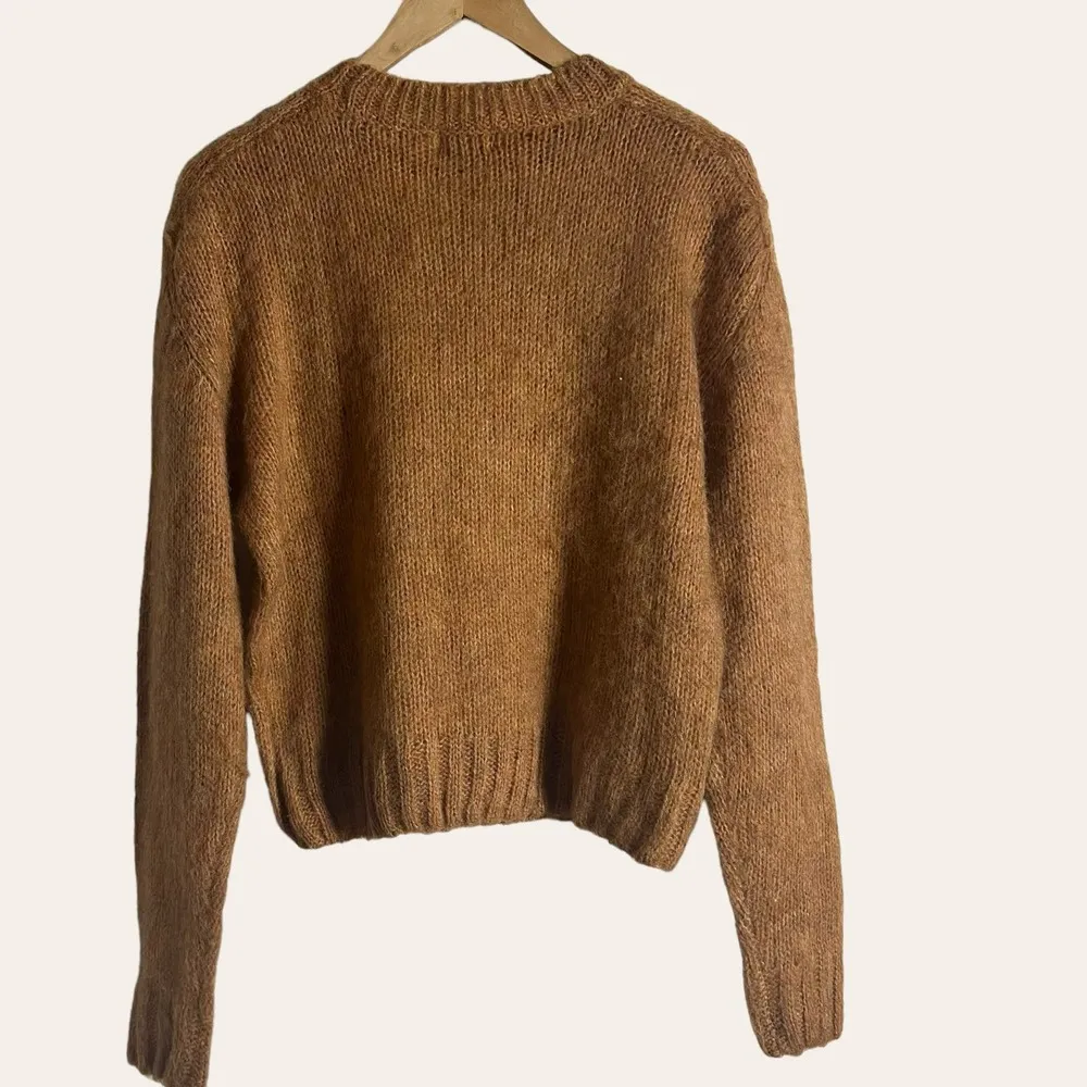 Molly Bracken Coco Camel Brown Wool Blend Crewneck Pullover Sweater Size Small - Image 9