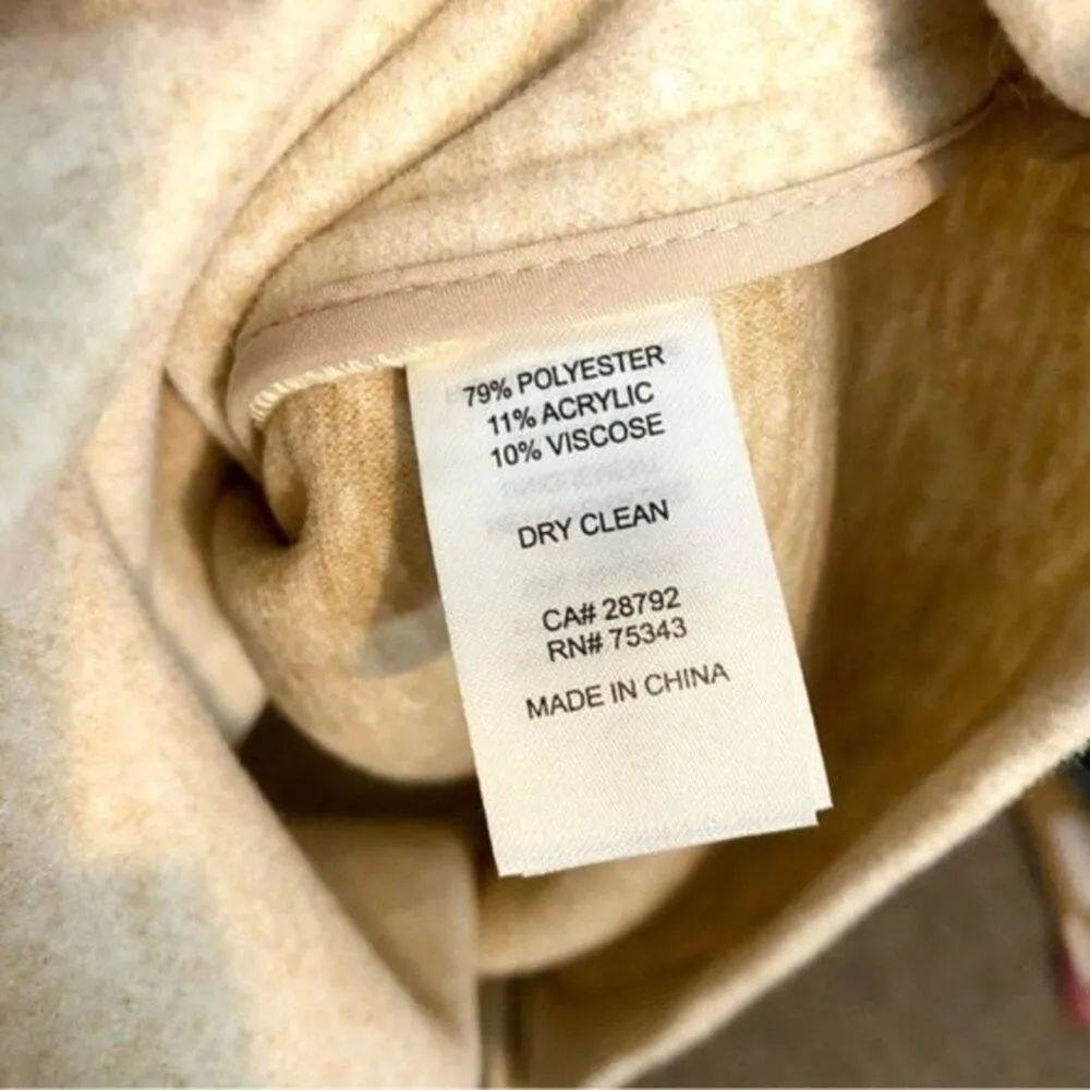 NEW Joie Cream Sleeveless Waist Tie Mid-length Double Breasted Peacoat Jacket M - Image 2