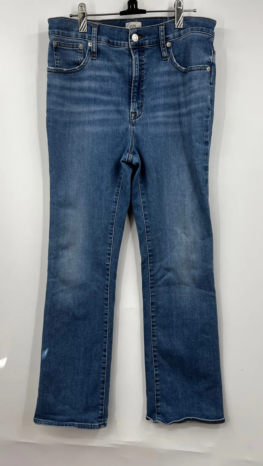 J. Crew Womens Blue Curvy Full Length Demi Boot Medium Wash Jeans Size 30 - Image 1