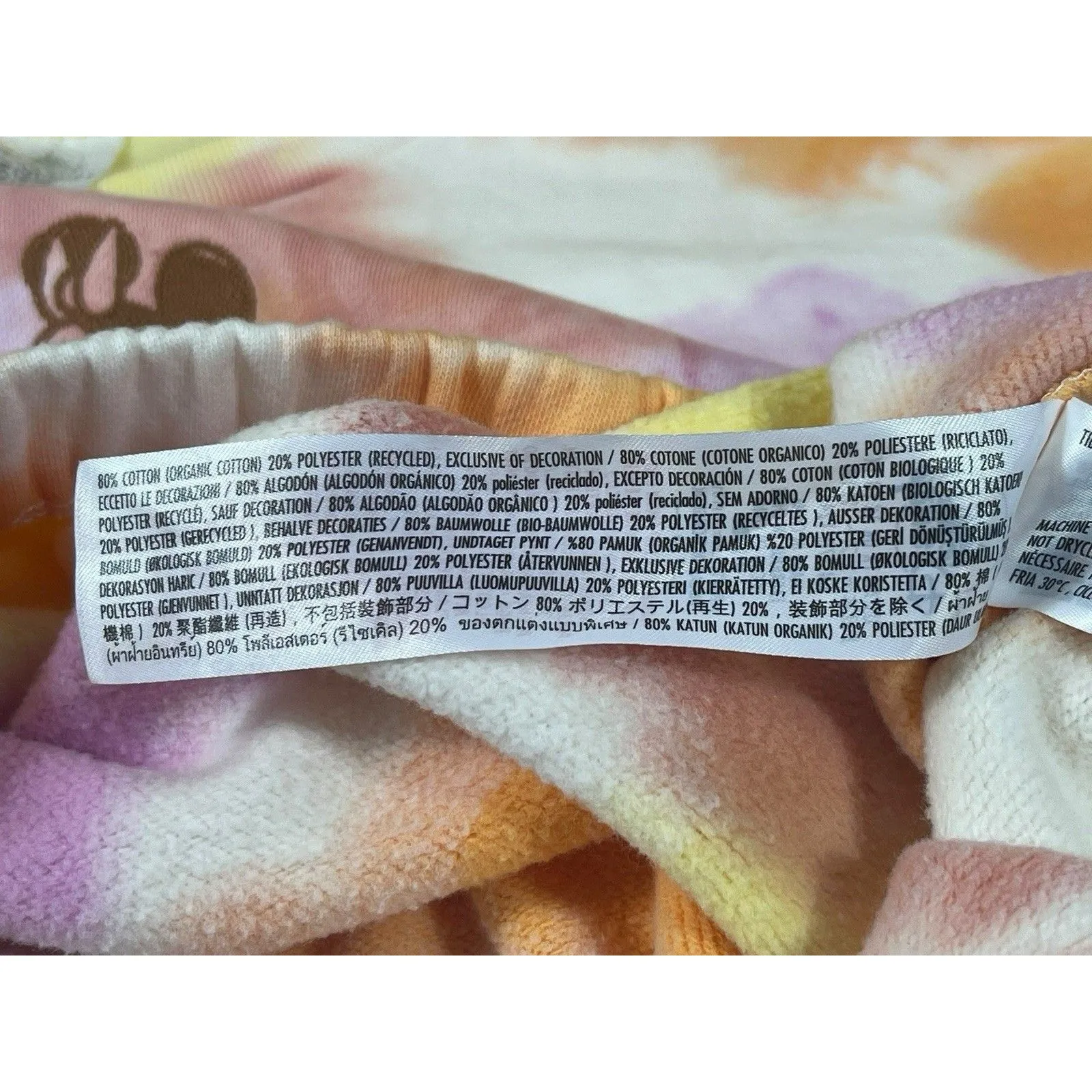 Disney Minnie Mouse Tie Dye Sweatshirt 1X Orange Purple Crop Short Sleeve - Image 8