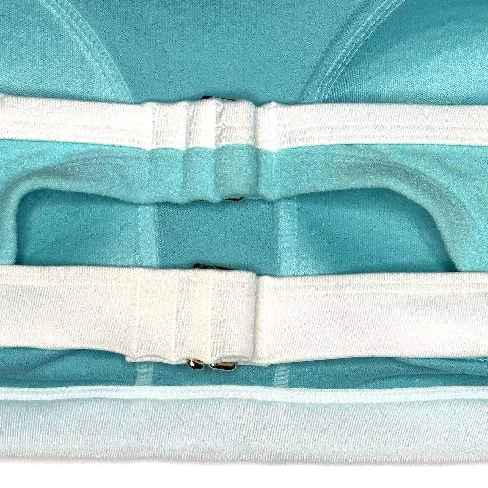 Kona Sol Turquoise Terry Textured Bandeau Binding Bikini Top Size X (14W) NEW! - Image 6