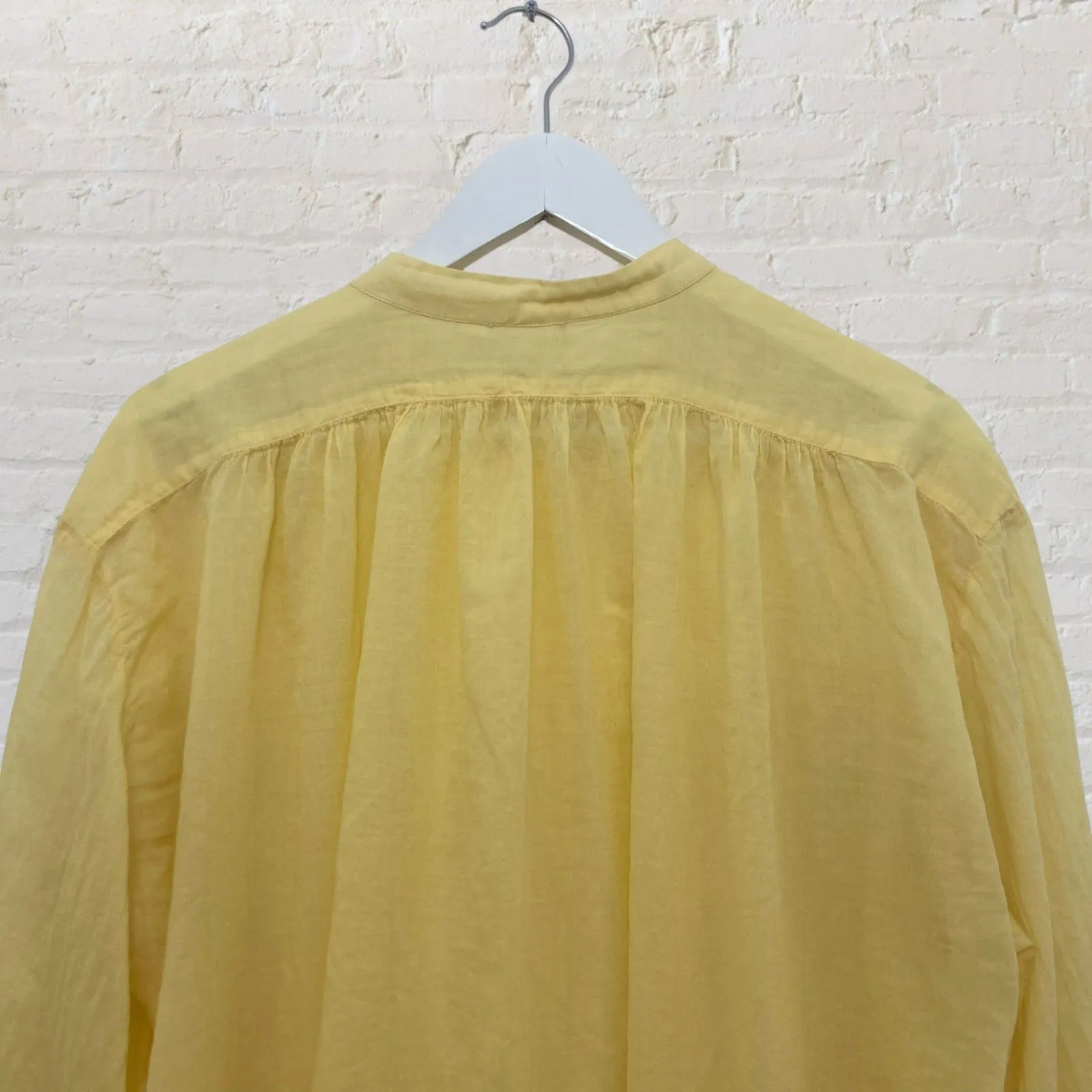 Skin Cotton Gauze Oversized Tunic Top | Butter Yellow Long Sleeve Flowy Size 2 - Image 7