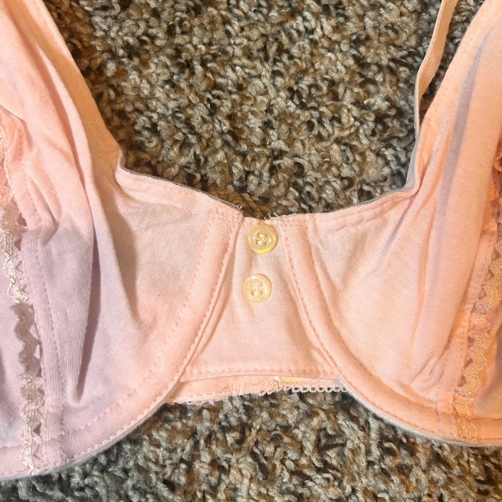 Jordache Intimates Lightly Padded Bra Lace Trim Accents‎ 34C - Image 2