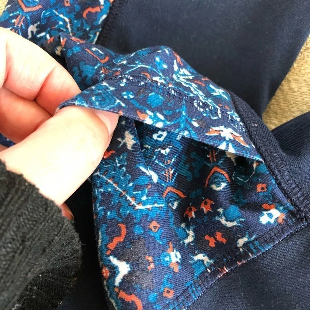 Z by Zobha Blue Leggings Print Panel Zippers S 4 6 - Image 10