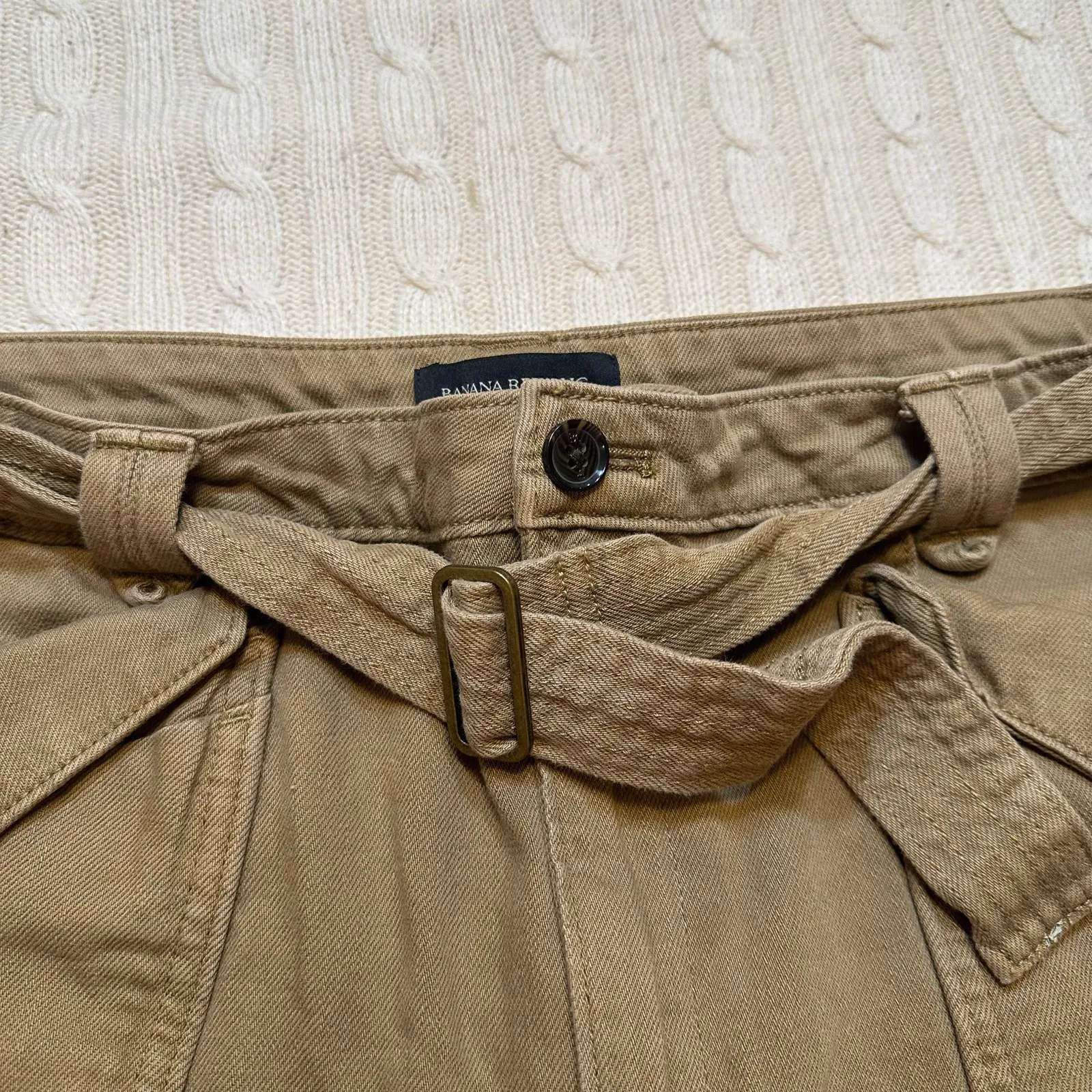 Banana Republic Belted Chino Shorts sz 12 100% cotton Shorts - Image 4