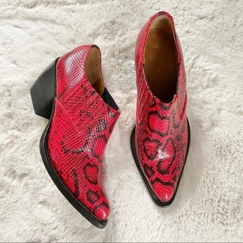 Chloé Chloe Rylee Python Print Leather Ankle Boots - Image 17