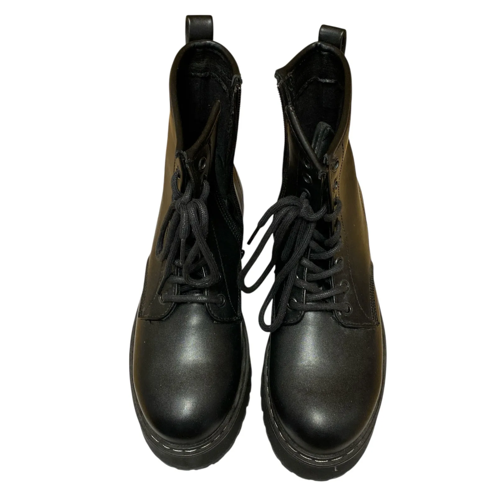 Steve Madden Bettyy Women's Black Lace Up Round Toe Platform Combat Boots Size 9 - Image 2