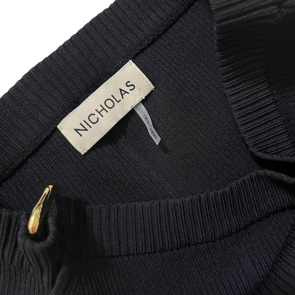 NICHOLAS Kari Double Rings‎ Rib Knit Pant in Black Black - Image 4