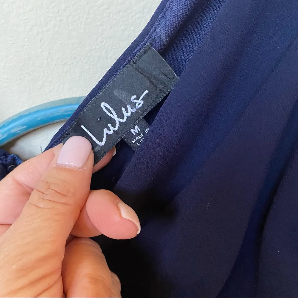 Lulu’s Leading Role Dark Blue Maxi Dress Sz M EUC - Image 11
