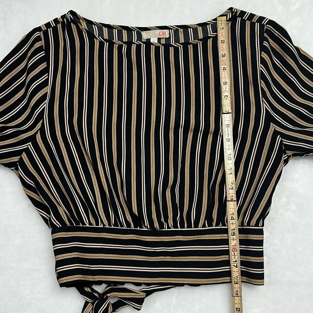 GB Long Sleeve Top Sz XL MULTICOLOR STRIPED AUTUMN NIGHTS CROPPED BLOUSE/TOP - Image 7