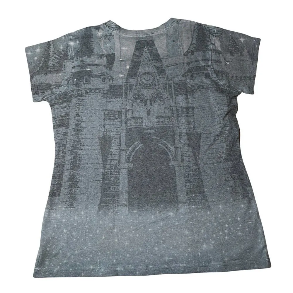 Juniors Disneyland Parks Resort Mickey Mouse Castle Rhinestone Bling T Shirt XL - Image 4