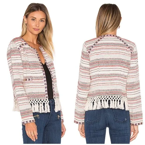 Tularosa Revolve Women's Santa Fe Fringe Moroccan Stripe Blazer Jacket Size XS - Image 2