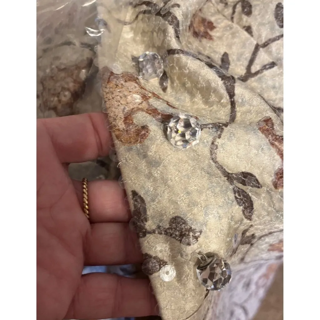 $5000 New Peggy Jennings 10 12 Bespoke Skirt Suit Silk Formal Custom Couture VTG Tan - Image 10