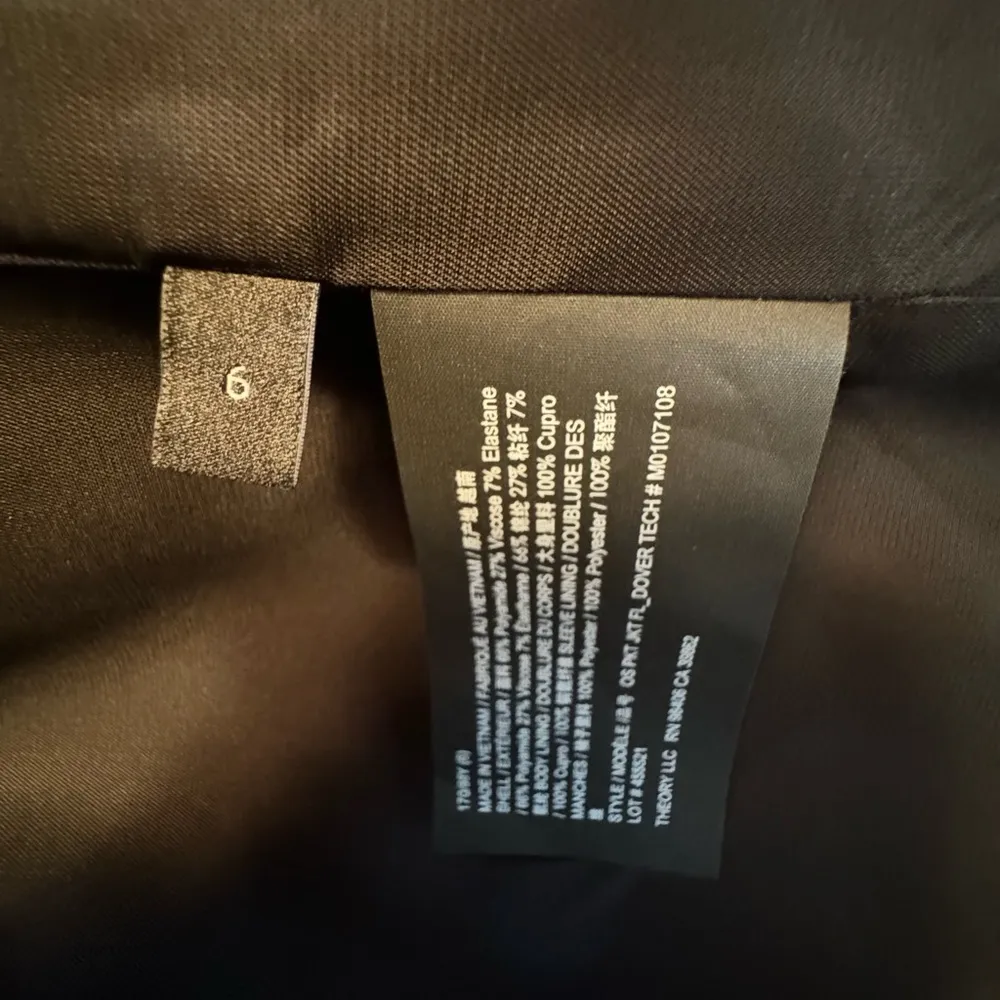 $495 Theory Women's Blue Dover Windowpane Plaid Single-Breasted Blazer Jacket 6 - Image 6