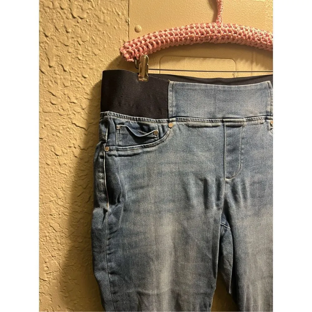Seven7 Woman’s Pull On Blue Jeans Size 16W - Image 4