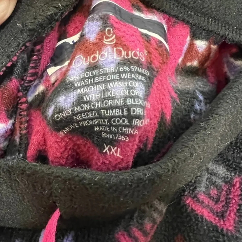 Cuddl Duds plus size black pink southwestern aztec pattern lounge pants size XXL - Image 5