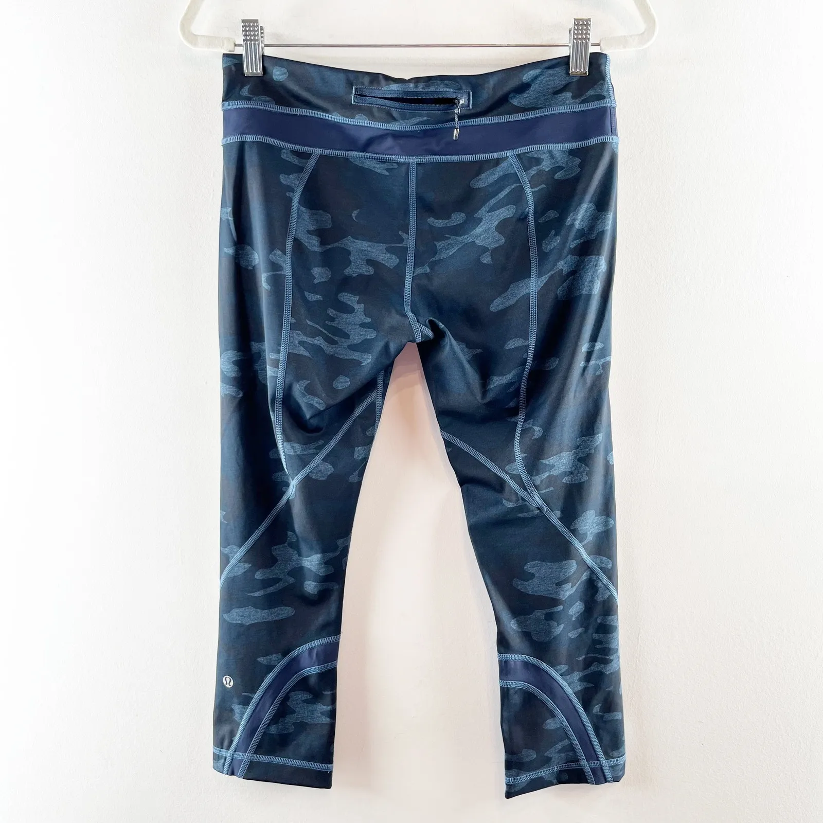 Lululemon Mid Rise Run Inspire Crop Camo Leggings Blue 8 - Image 9