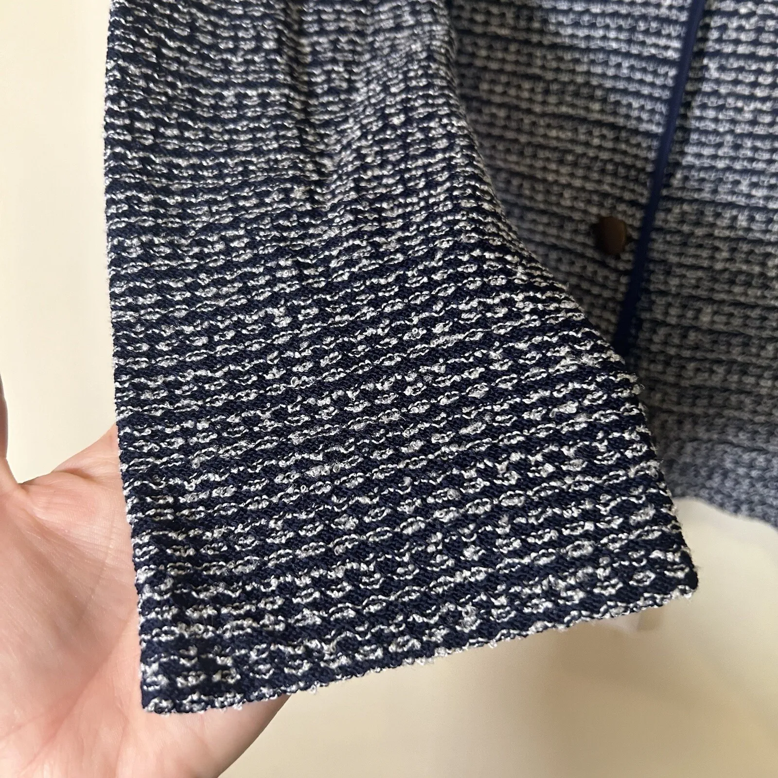 Ming Wang Heritage Fit Cardigan Size PL Navy Blue & White Sweater Coastal NWT - Image 10