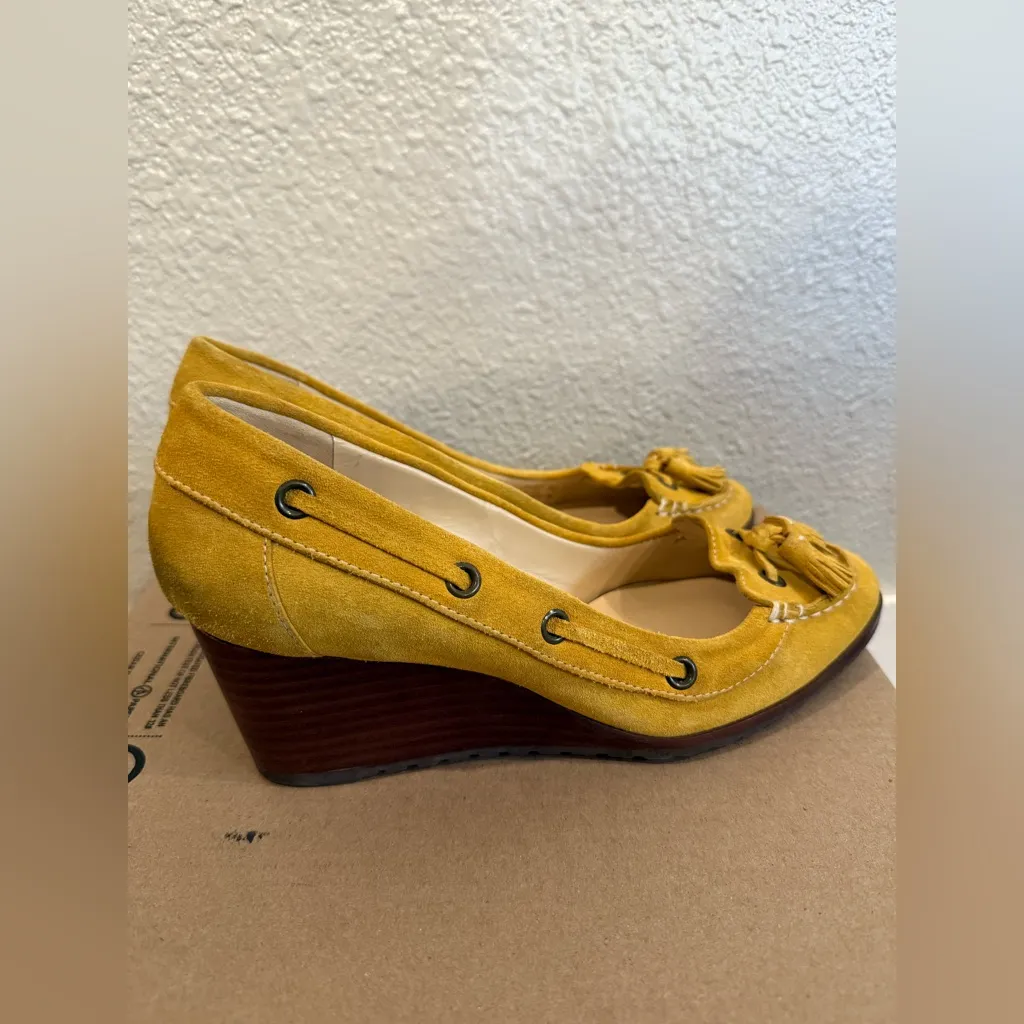 Cole Haan Wedges Shoes Women's 8B F8 D25497 Mustard Yellow Work Business Casual - Image 2