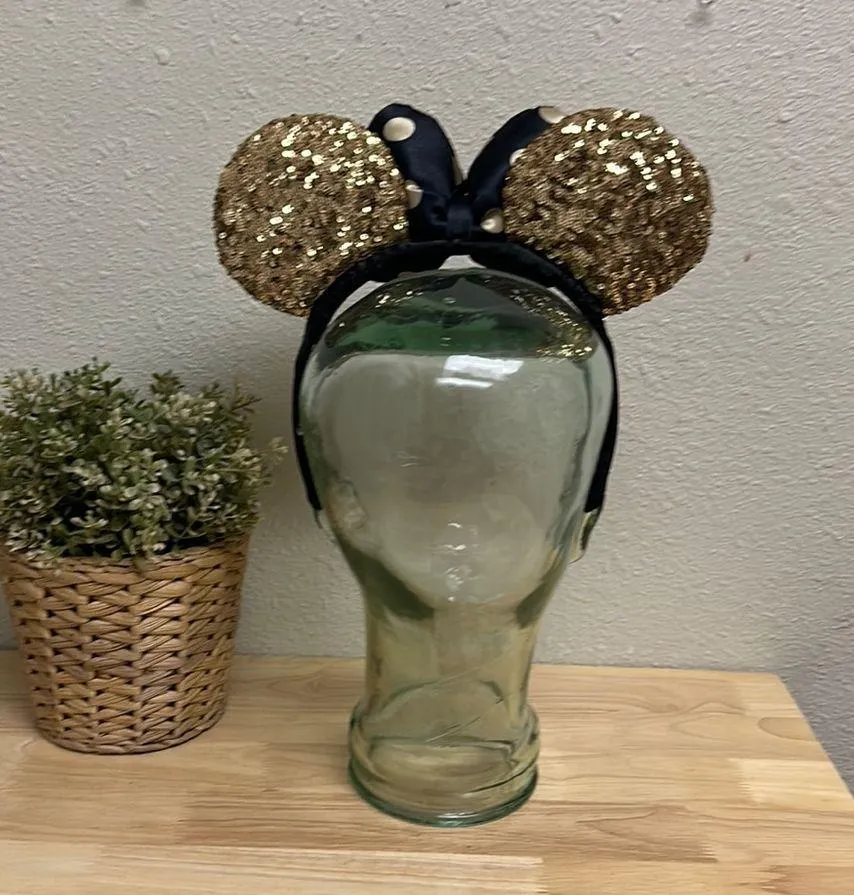 Disney Minnie Paris Style Sequin Bow Ear Headband - Image 2
