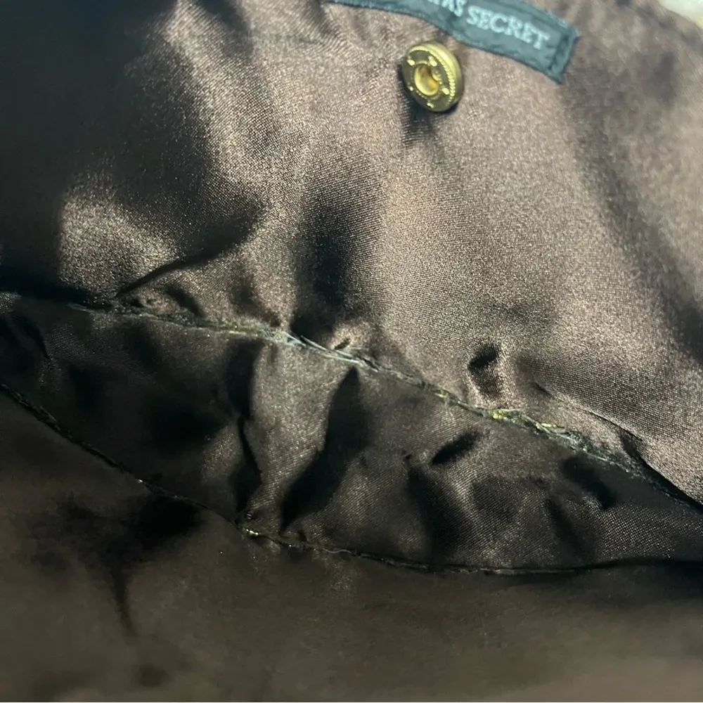 Y2K Vintage Victorias Secret Purse Metallic Shoulder Bag Floral Gold Silver - Image 8