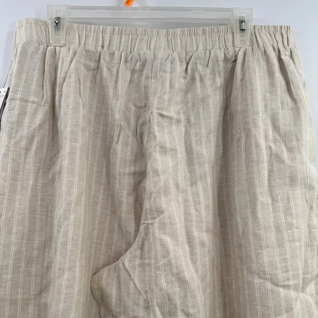 Vince Camuto Wide leg linen blend pull on drawstring pants women's Large NWT - Image 4