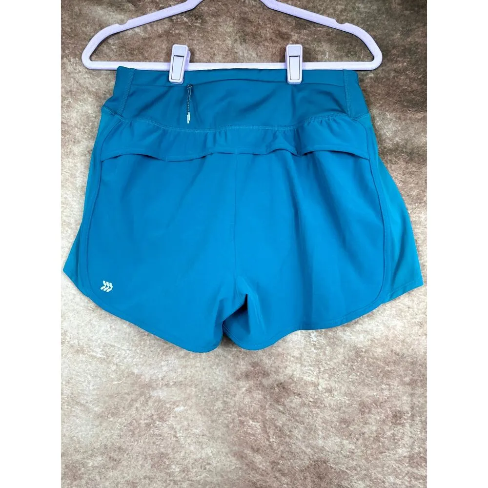 Athletic Back Zip Pocket Elastic Waist Logo All in Motion Shorts Teal size S - Image 10