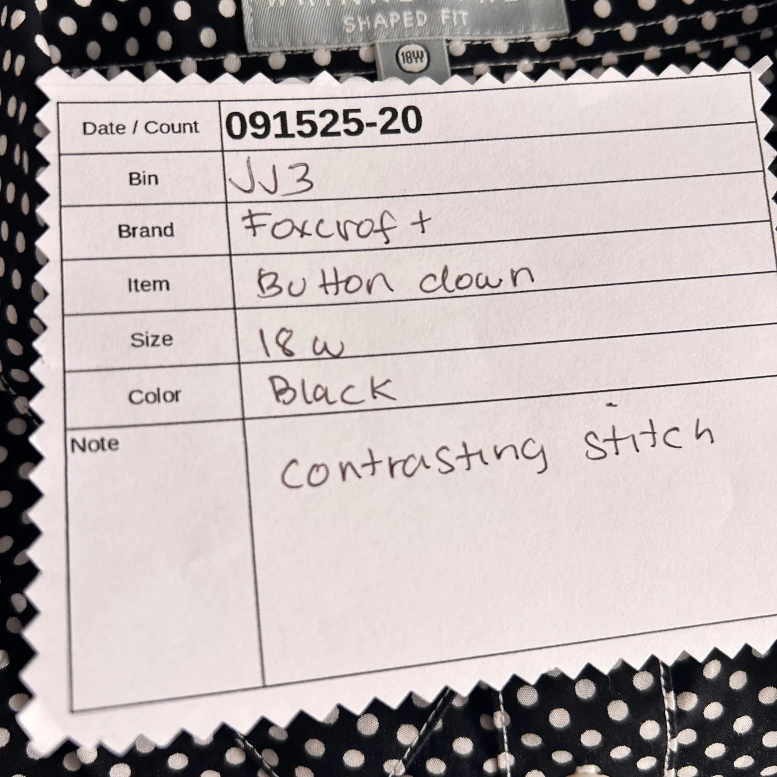 Foxcroft  Polka Dot‎ Button Up Top Black 18W - Image 16