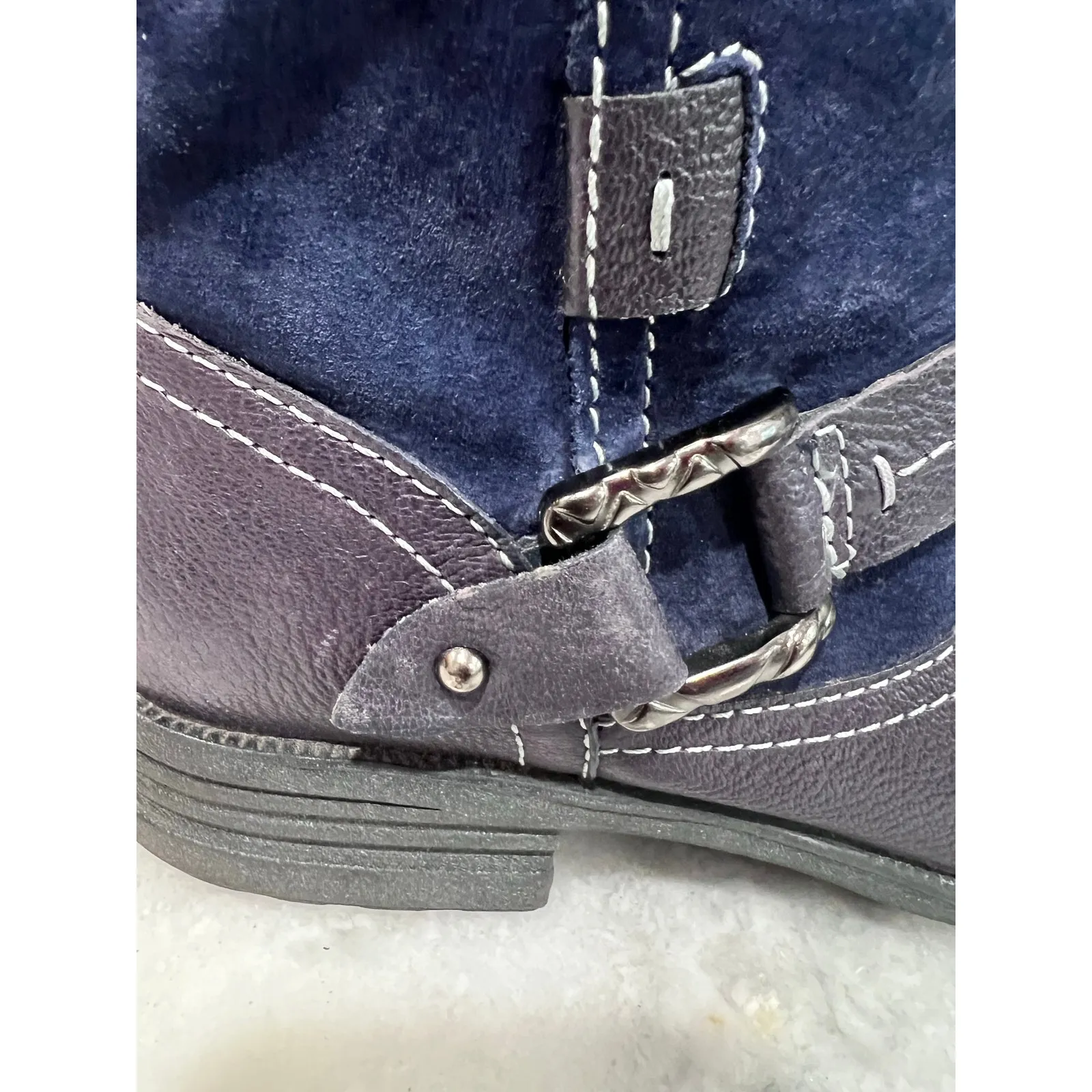 Earth Origins Paris Womens Blue Suede Zipper Ankle & Booties Boots SZ 9 - Image 7