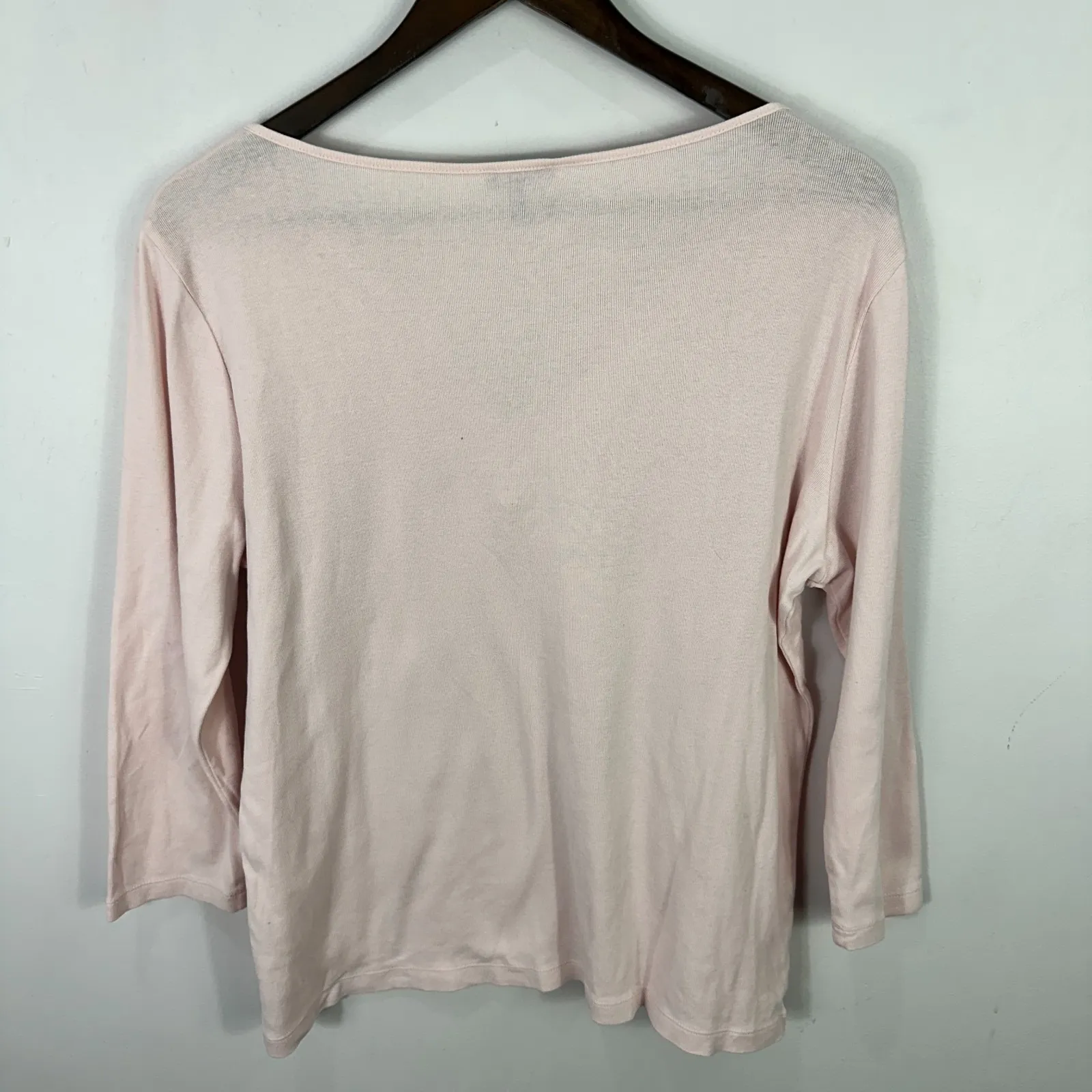 Talbots Top Women Large Pink Cotton Quiet Luxury Classic Feminine Elevated Basic - Image 4