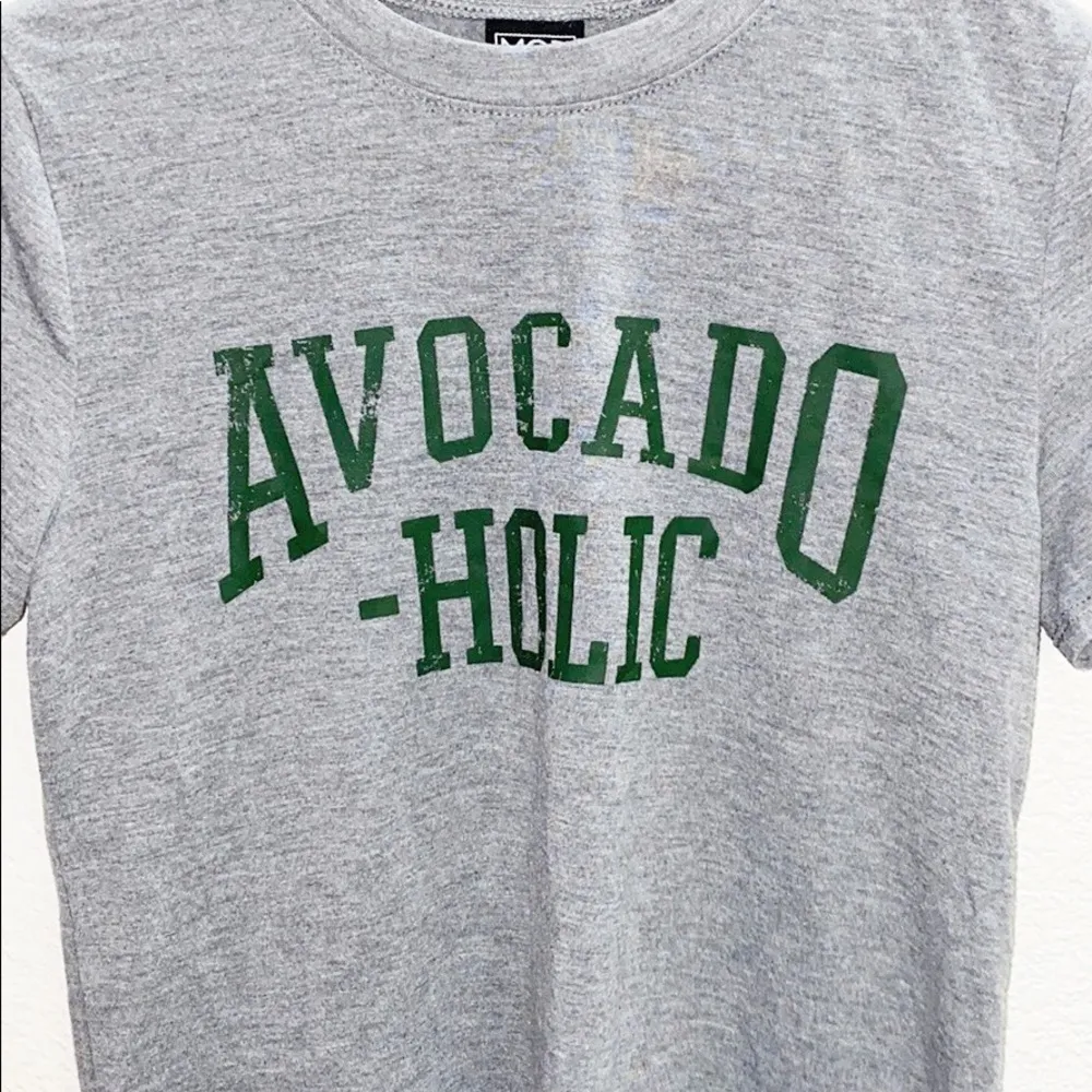 Modern Lux Avocado-Holic Gray Short Sleeve Graphic T Shirt - Image 2